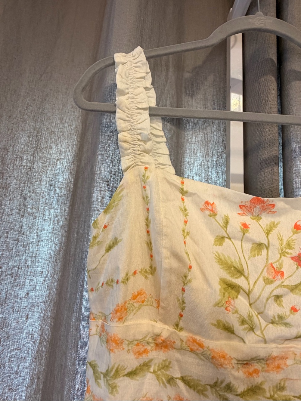 Blu Pepper Cream Midi Dress with Pink & Green Floral Print - Picture 9 of 13